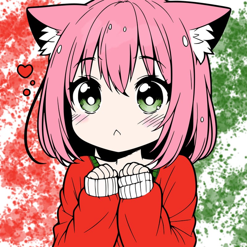 shy anime catgirl