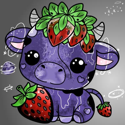 cute strawberry cow
