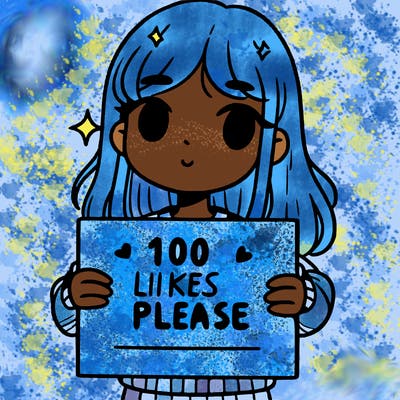 a girl holding up a sign saying 100 likes please