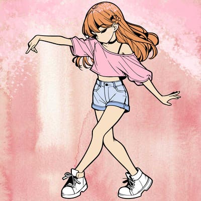 realistic girl danceing