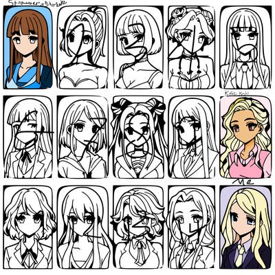 girls that look diffrent anime