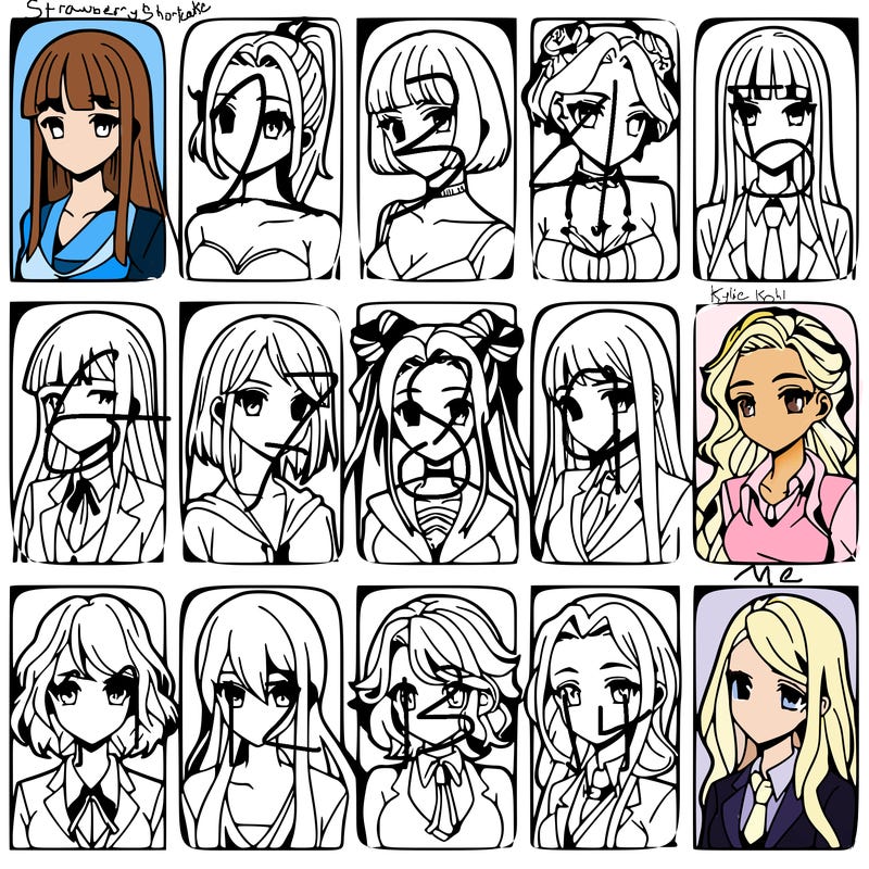 girls that look diffrent anime