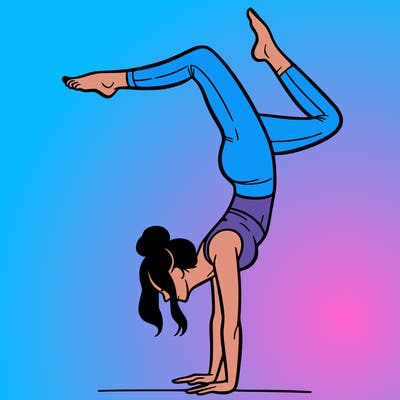 a woman doing a handstand