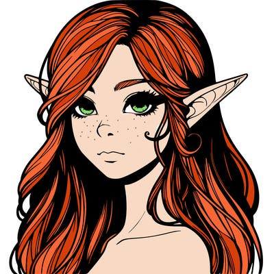 elf girl realistic dark fantasy
