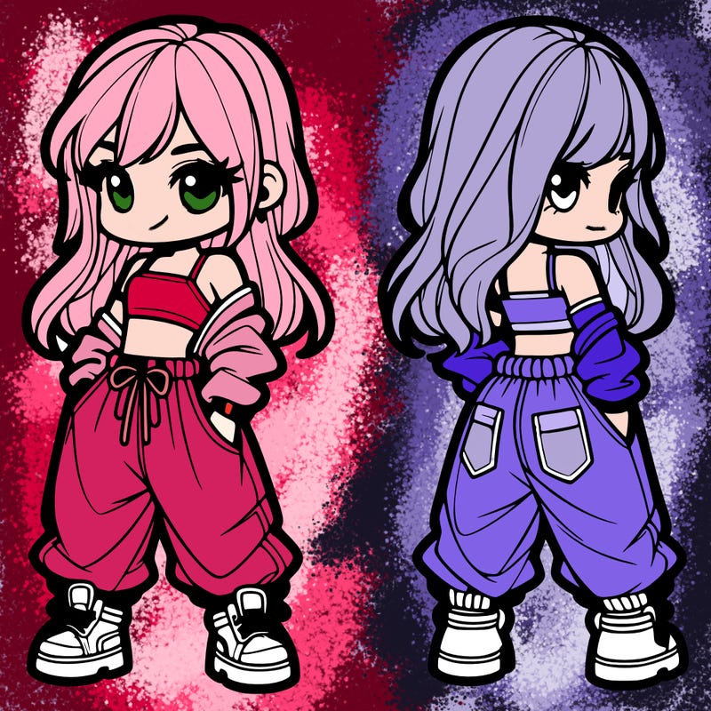 girl in crop top and baggy pants