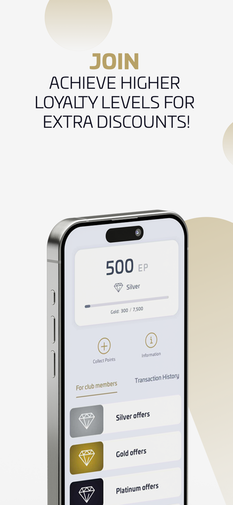 Etele Plaza - Etele Plaza app screen showing loyalty club levels and exclusive member offers