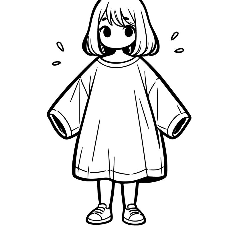 girl in oversized t-shirt