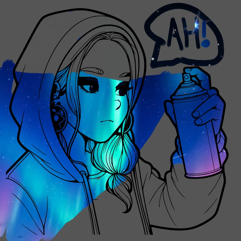 a realistic girl, spray painting