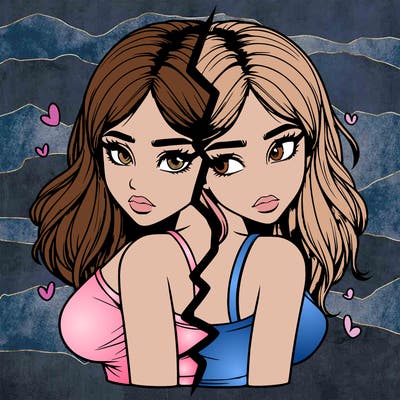 realistic girl split