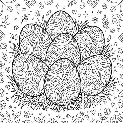 Explore the beauty of Marbled Easter Eggs with this engaging coloring page, perfectly designed for creative teens. Dive into intricate patterns and a beautifully detailed background for a rewarding artistic experience.
