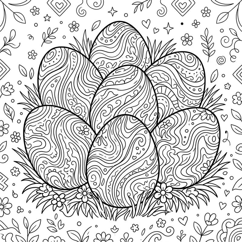 Explore the beauty of Marbled Easter Eggs with this engaging coloring page, perfectly designed for creative teens. Dive into intricate patterns and a beautifully detailed background for a rewarding artistic experience.