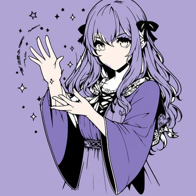 realistic manga girl arcane casting a spell