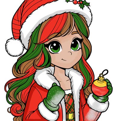 realistic christmas girl