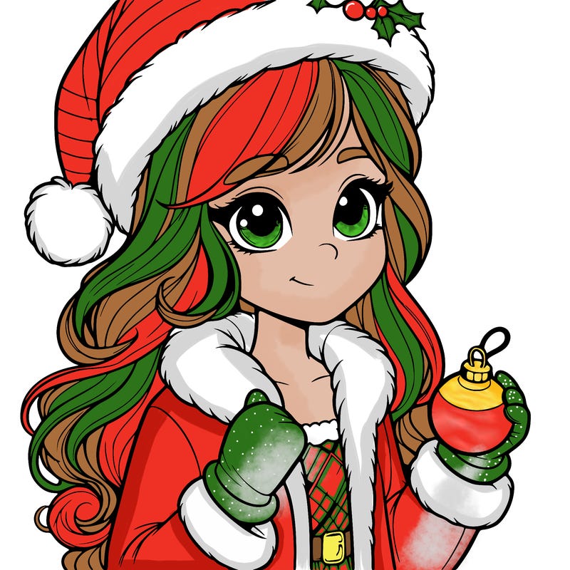 realistic christmas girl