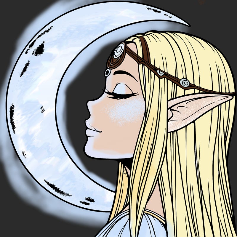 a realistic moon elf