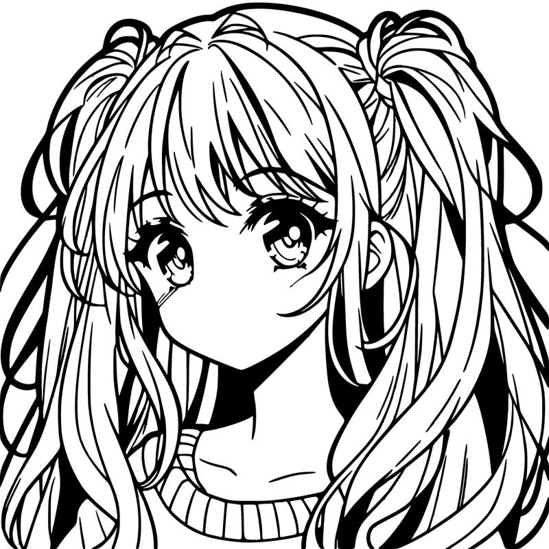 manga girl with long hair