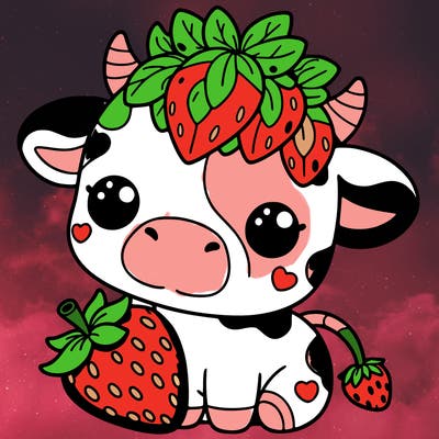 cute strawberry cow