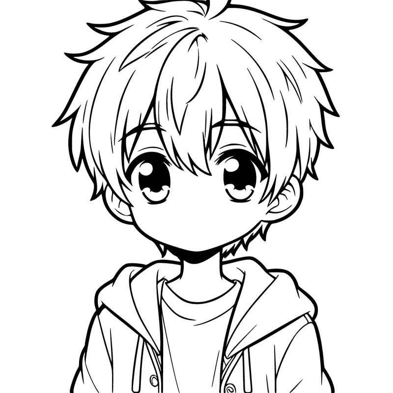 a boy with a cute anime style