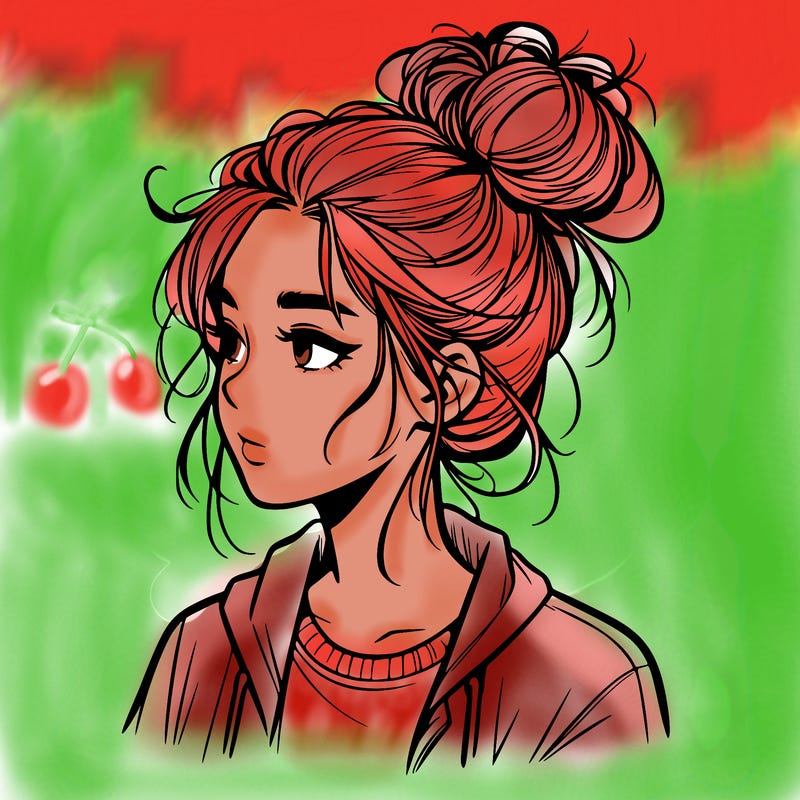 realistic teenage girl with a messy bun