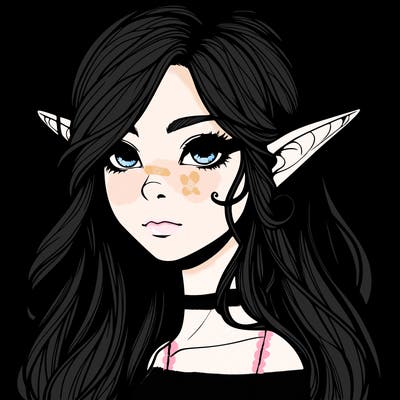 elf girl realistic dark fantasy