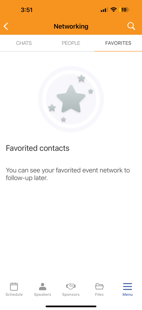 ABI Connect App - ABI Connect App networking screen showing favorited contacts section
