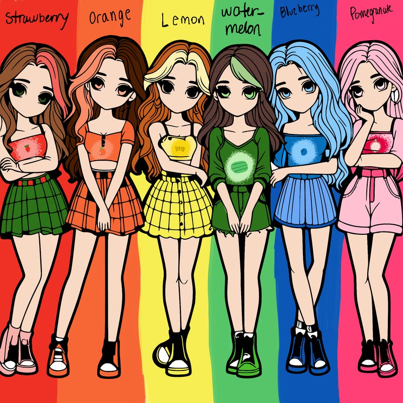 a group of girls realistic