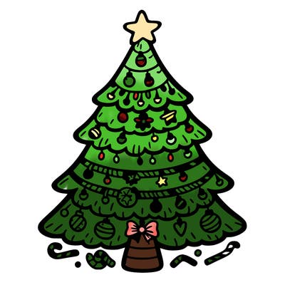 christmas tree with lots of details