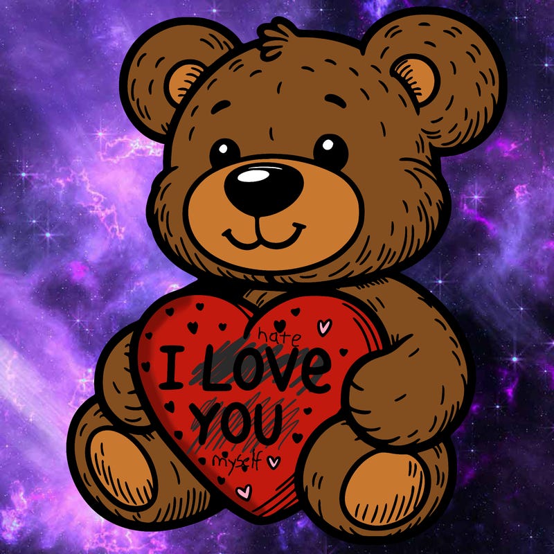 teddy bear holding an i love you heart