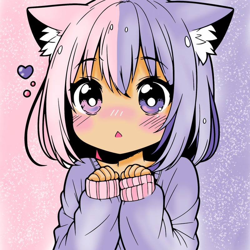 shy anime catgirl
