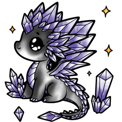 little cute crystal dragon