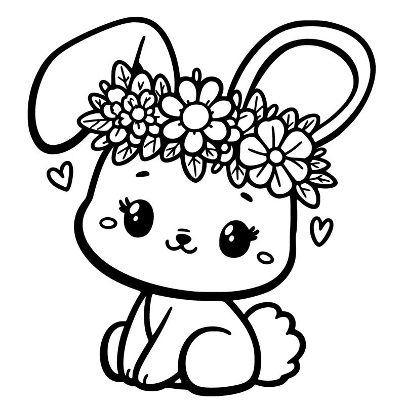 bunny with flower crown