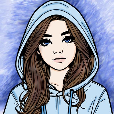 realistic girl with a hoodie