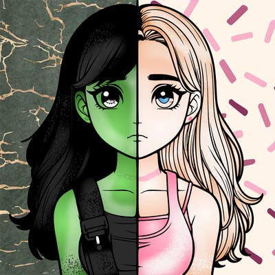 realistic girl split