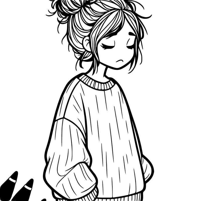 girl with messy bun and oversized jumper