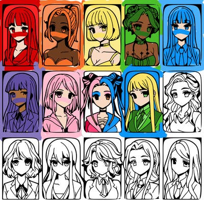 girls that look diffrent anime