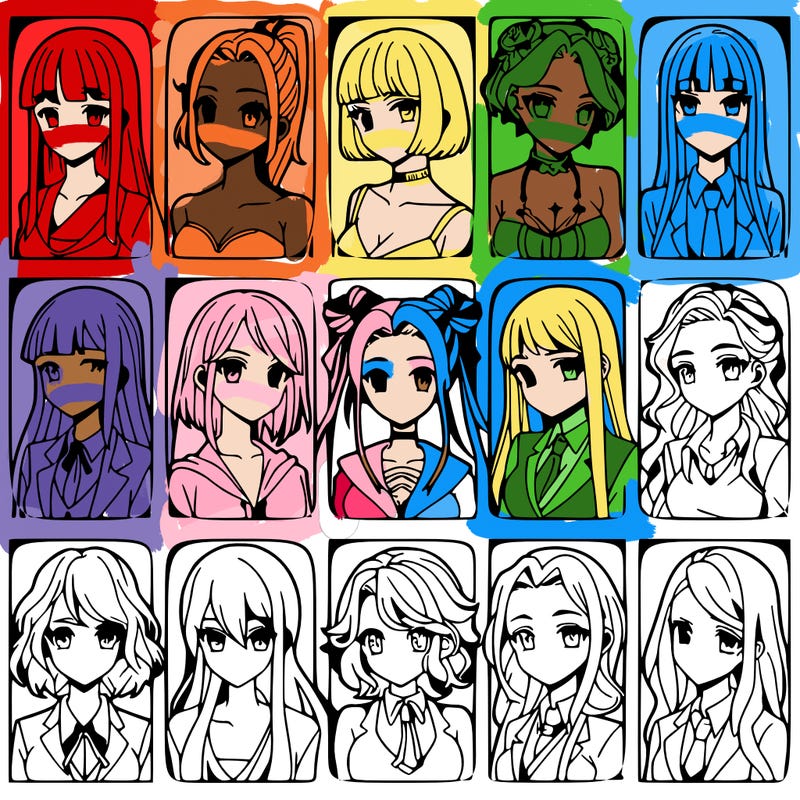 girls that look diffrent anime