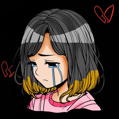 realistic girl crying