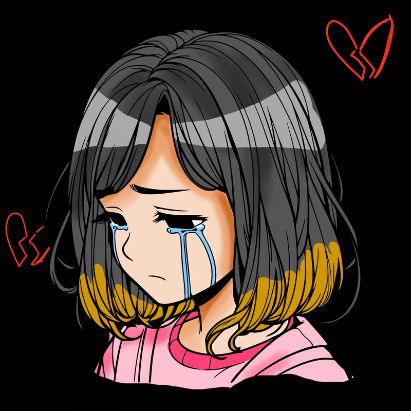 realistic girl crying