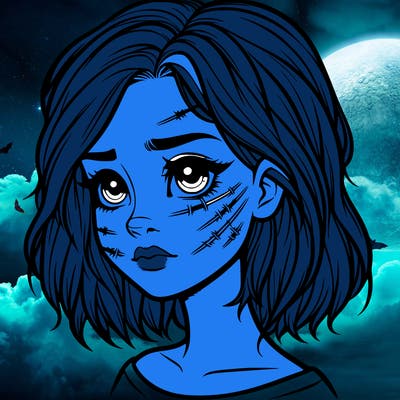 realistic girl with scars