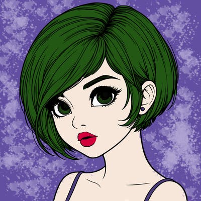 realistic girl with really short hair