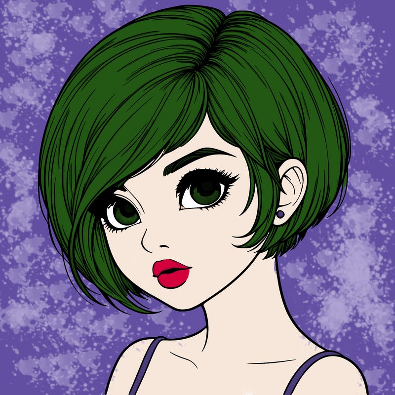 realistic girl with really short hair