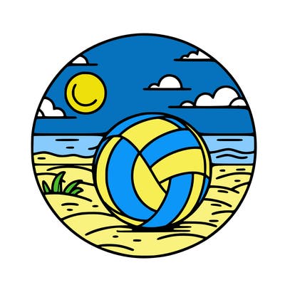 volleyball on a beach