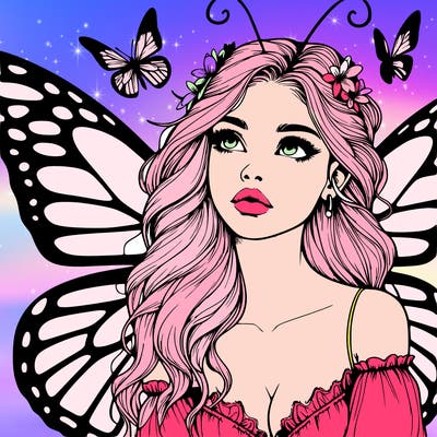 butterfly fairy realistic girl