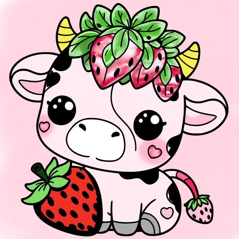 cute strawberry cow