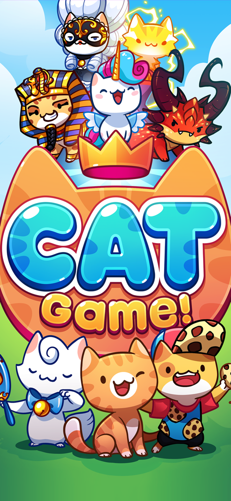 Cat Game - The Cats Collector! - Arte promocional de Cat Game que muestra una colección de diversos y lindos gatos temáticos