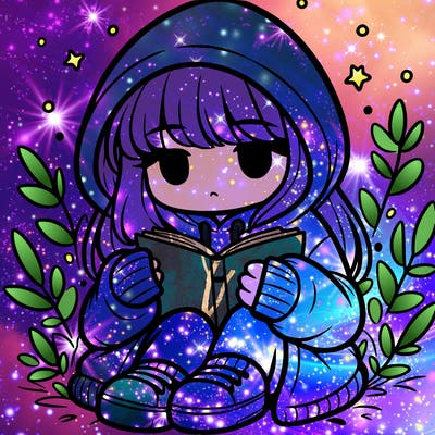 girl in oversized hoodie reading a book