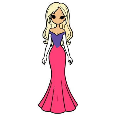 girl in long fitted dress