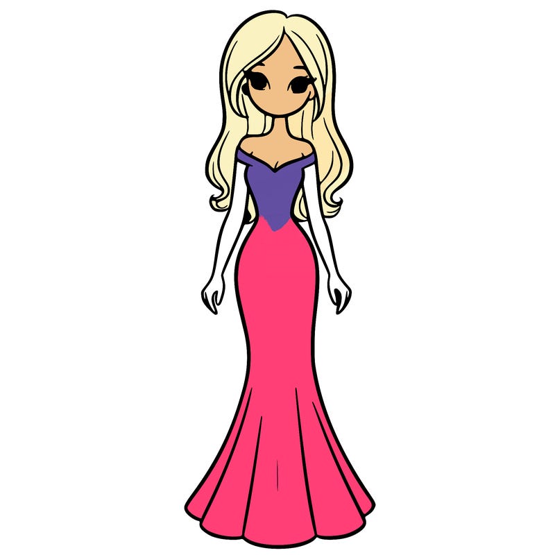 girl in long fitted dress