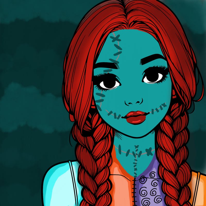 realistic girl with braids