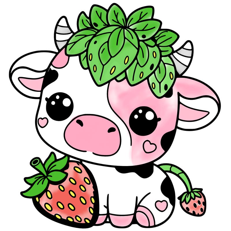 cute strawberry cow